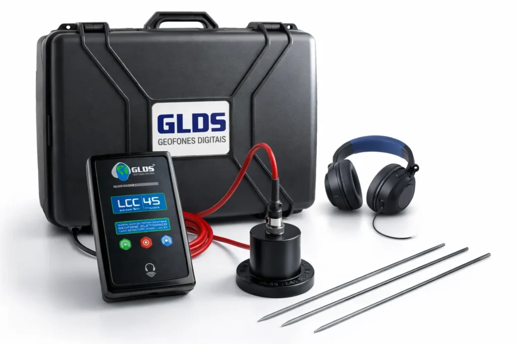 Geofone Digital GLDS LDC 45 Detector de Vazamento profissional com maleta e acessórios