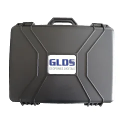Maleta rígida do Geofone Digital GLDS LDC-45 fechada, estrutura reforçada para transporte seguro do equipamento profissional.