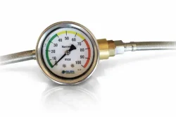 Manômetro GLDS de Pressurização 100 mca para medição precisa da pressão da água em testes hidráulicos, inspeções técnicas e diagnóstico de vazamentos.