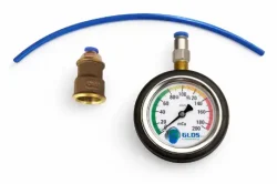 Manômetro GLDS de Torneira 200 mca para medição de pressão da água em sistemas hidráulicos com maior faixa de pressão.